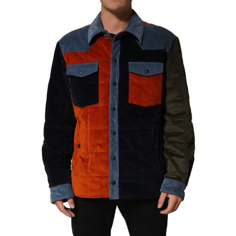Dolce & Gabbana Multicolor Cotton Corduroy ButtonUp Men's Jacket